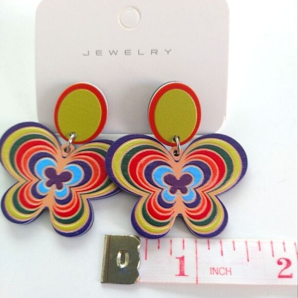 Geo Butterfly Earrings - Picture 2 of 3